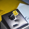 Prinzessin Radiant Schliff (010 Gelb) / Einstellbar Offen / Gelber Zirkonia Ring