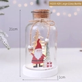 LED Christmas glass jar with Santa Claus and micro tree, warm light, 21cm height - HG18-429 Large Glass Jar
