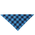 Classic blue and black plaid cotton bandana for pets in a soft triangle scarf design - Lake Blue Plaid