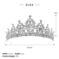 Corona da sposa barocca argento con strass a goccia d'acqua e specifiche - Argento/Trasparente