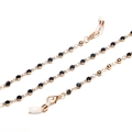 Elegant gold link chain with black crystal beads for eyewear and face masks - Black