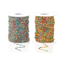 Colorful enamel bead stainless steel chains in gold and silver for DIY jewelry making - Colorful