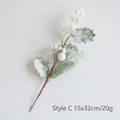 Style C Christmas spray with white frosted berries and snow-dusted pine needles, 32cm - Style C