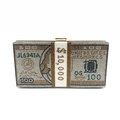 Détails de la pochette de soirée de luxe ornée de strass en forme de dollars - Doré