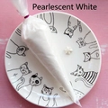 Close-up of pearlescent white DIY cream glue in a piping bag for handmade crafts - 100 g / Pearl White