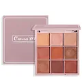 Detail view of the 9-color eyeshadow palette in shade 01 with matte and shimmer textures - Shade 01