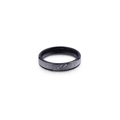 Brushed black stainless steel ring with 18K gold plating and two tiny diamonds - US 6 / Black (KR46938-K)