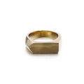 Anillo de sello geométrico de acero inoxidable dorado pulido para hombre estilo hip hop - US 8 / Dorado (KR86569-KHX)
