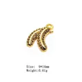 Banana pendant charm with cubic zirconia pavé in gold plating, 9x14mm and 0.61g - 10#-Banana