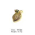 Lemon fruit pendant in gold finish with micro-set zircons, size 9x14mm and weight 0.77g - 9#-Lemon