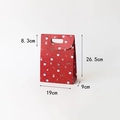 Red Christmas paper gift bag with cute cartoon motifs and precise size dimensions - Red Medium
