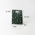 Dark green Christmas gift bag with Santa and tree patterns including size dimensions - Green Medium