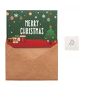 Set de tarjeta de felicitacion de Navidad con sobre de papel kraft y pegatina para fiestas. - HK007 - Tarjeta de Felicitación de Navidad Colorida - Modelo E
