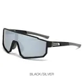 Outdoor cycling sunglasses featuring matte black frames and silver mirrored lenses - Black Frame Silver Mirrored Lens