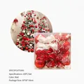 Set di 25 decorazioni natalizie rosse e bianche con fiocchi e fiori per l'albero - Set Rosso Quadrato da 25 Pezzi
