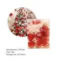 Set da 27 pezzi di addobbi natalizi rossi e bianchi con fiocchi e fiori finti - Set Rosso Rettangolare da 27 Pezzi