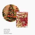 Set di 29 decorazioni natalizie rosso vino con fiori glitterati e fiocchi festivi - Set Rosso Vino Rettangolare da 29 Pezzi