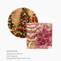 Set decorazioni natalizie bordeaux da 29 pezzi con fiori glitterati e fiocchi a righe - Set Rosso Vino Quadrato da 29 Pezzi