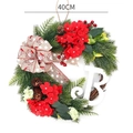 40cm Christmas wreath with red berries, pine cones and festive ribbon featuring letter B - 40CM Pine Branch B Style