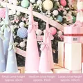 Adornos navideños de cono rosa y azul con lazos y copos de nieve, tamaños de 65 cm a 105 cm - Adorno Cónico / Rosa Princesa
