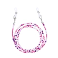 Dettaglio catena di perline colorate con chiusure a moschettone e anelli in silicone - 2# (Rosa Viola Bianco Misto)