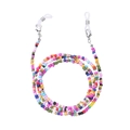 Detail of colorful beaded glasses chains with silver lobster clasps and silicone loops - 9# (Full Multi-color Mixed)