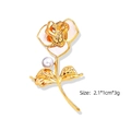 Golden rose brooch with white enamel petals and a round pearl accent, size 2.1x1cm - Gold & White Rose (YNCP04783 White)