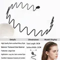 Cerchietto ondulato nero da uomo in acciaio spesso 39cm per lo styling dei capelli - Acconciatura Ondulata E Tirata Indietro Di Alta Qualità [con Custodia Protettiva In Pelle]