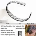 Cerchietto a pettine in acciaio nero da 1,5 cm per lo styling dei capelli uomo - Stile pettine a denti pieni 1,5 cm