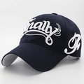 Gorra de béisbol de algodón azul marino con bordado Finally blanco y detalle lateral F - Azul Marino