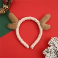 Niedlicher Rentier-Haarreif aus beigem Plüsch für Weihnachtsdekoration und Haarschmuck - Beige/Braunes Geweih / Kaffeebraun