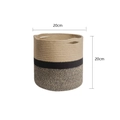 Cesto per piante in corda di cotone intrecciata da 20 cm con strisce beige e nere per piante - Giallo+Nero Diametro 20cm