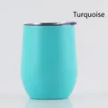 12oz turquoise blue stainless steel insulated egg mug with transparent lid and matte finish - 12oz / Turquoise Blue