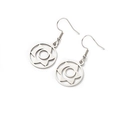 Minimalistische zilveren titanium stalen oorringen met holle ster en halve maan design - Zilver