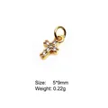 Golden cross pendant with 5x9mm zircon inlay for earrings and necklace jewelry DIY - 14# Cross