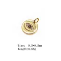 Golden Evil Eye jewelry pendant with zircon accents, size 9.5x9.5mm and weight 0.68g - 7# Round Evil Eye