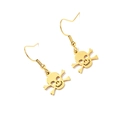 Pendientes de calavera en acero inoxidable dorado pulido para estilo Halloween - Calavera Dorada 1