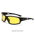 Lunettes de soleil de sport avec monture noire mate et verres jaunes de vision nocturne - Monture Noire Verres Jaunes