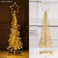 45cm gold iron Christmas tree with LED lights and star topper for tabletop decor - Large / Gold