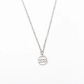 Collier en acier inoxydable poli avec pendentif signe du Verseau sur une fine chaîne argentée - Verseau