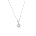 Polished stainless steel Cancer zodiac necklace featuring a silver circular pendant - Cancer