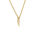 Polished gold wing pendant necklace with minimalist cutout design on a white background - Gold