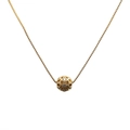 Elegant 8mm gold necklace with micro-pave zircon sphere pendant on box chain - 1 Ball / Gold