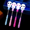Halloween skull glow sticks set in blue, pink, red, and purple for party accessories - Skeleton Spring Stick