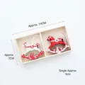 Christmas set of 10 wooden rocking horse ornaments in red and white festive packaging - Rocking Horse (10 Pcs)