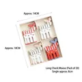20-piece set of red and grey wooden reindeer Christmas tree ornaments in a storage tray - Long Plaid Reindeer (20 Pcs)