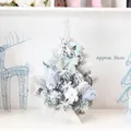 30cm mini flocked Christmas tree with light blue gift boxes and cotton decorations - 30cm Blue Christmas Tree