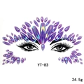 Dettaglio dei gioielli per il viso in resina viola iridescente YT-83 a forma di corona - YT-83