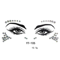Detail view of YT-105 rainbow acrylic face gems set with layout guide for masquerade - YT-105