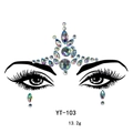 Detail of YT-103 facial rhinestones with iridescent AB crystals for masquerade makeup - YT-103